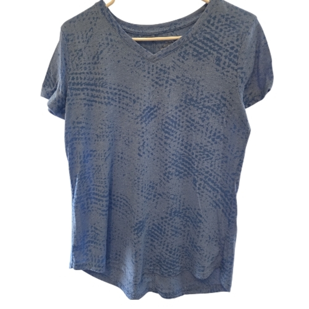 Tek Gear Blue Textured Short Sleeve Top SZ M